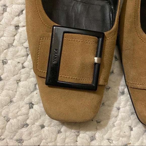 PRADA Kitten Heels Iconic Mod Buckle Square Toe 41 11 - Picture 13 of 13